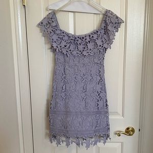 ASTR lavender lace mini dress